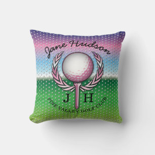 Dames Elegant Golf Monogram Design Kussen
