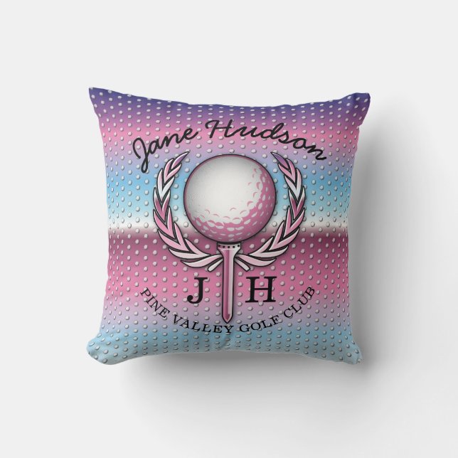 Dames Elegant Golf Monogram Design Kussen (Voorkant)
