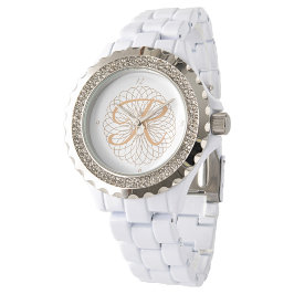 Dames Elegant Monogrammed Horloge