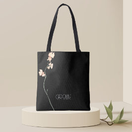Dames Elegant Zwart Bloem Boho Schattig Tote Bag