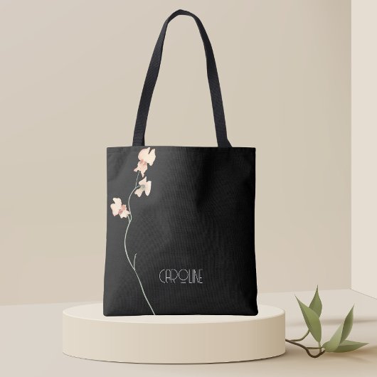 Dames Elegant Zwart Bloem Boho Schattig Tote Bag