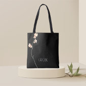 Dames Elegant Zwart Bloem Boho Schattig Tote Bag