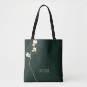 Dames Elegant Zwart Bloemen Boho Schattige Tote Bag (Voorkant)