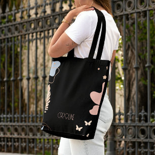 Dames Elegant Zwart Boho Schattig  Tote Bag