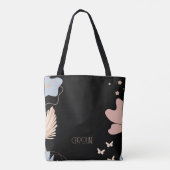 Dames Elegant Zwart Boho Schattig Tote Bag (Achterkant)