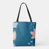 Dames Elegante Blauwe Boho Mooie Schoudertas Tote Bag (Achterkant)