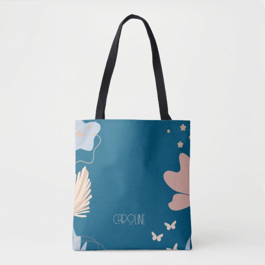 Dames Elegante Blauwe Boho Schattigee Canvas tas (Voorkant)