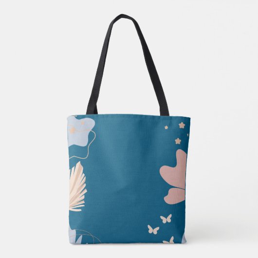 Dames Elegante Blauwe Boho Schattigee Canvas tas (Achterkant)