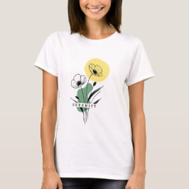 Dames Elegante Bloemige Klaproos Sereniteit T-Shir T-shirt