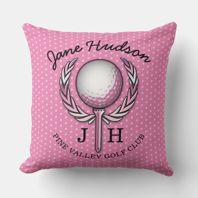 Dames Elegante Golf Monogram Ontwerp Kussen (Voorkant)