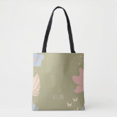 Dames Elegante Groene Boho Cute Tote Bag (Voorkant)