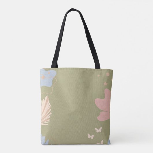 Dames Elegante Groene Boho Cute  Tote Bag (Achterkant)