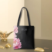 Dames Elegante Roze Pioenrozen Floral Boho Schatti Tote Bag