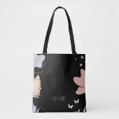 Dames Elegante Zwarte Boho Lieve Tote Bag (Voorkant)