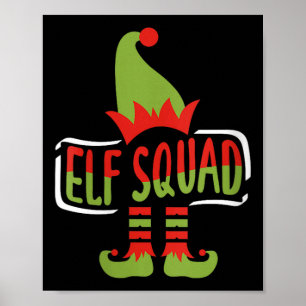 Dames Elf Squad Grappige Kerstmis Poster