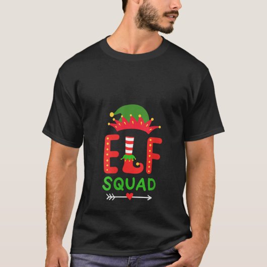 Dames Elf Squad Kerstmis Matching V-hals T-shirt (Voorkant)