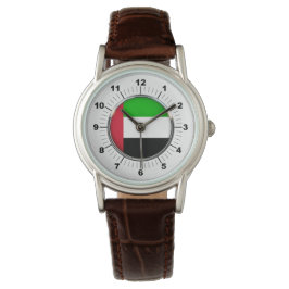 Dames Emirates Vlag Bruin LederenWatch Horloge