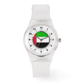 Dames Emirates Vlag Sportief Roze Silicon Horloge