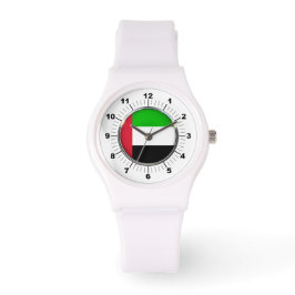 Dames Emirates Vlag Sportief Wit Silicon Horloge
