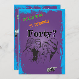 Dames en heren, 40e verjaardag,  kaart