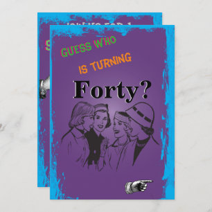 Dames en heren, 40e verjaardag,  kaart