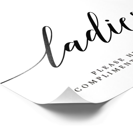 Dames en heren, badkamer voor bruiloft, EDITABLE K Foto Afdruk (Hoek)