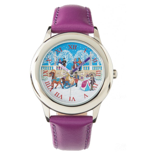 Dames en heren, die door het park wandelen horloge (Voorkant)