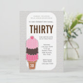 Dames en heren Ice Cream Cone Moderne Party Birthd Kaart (Staand voorkant)