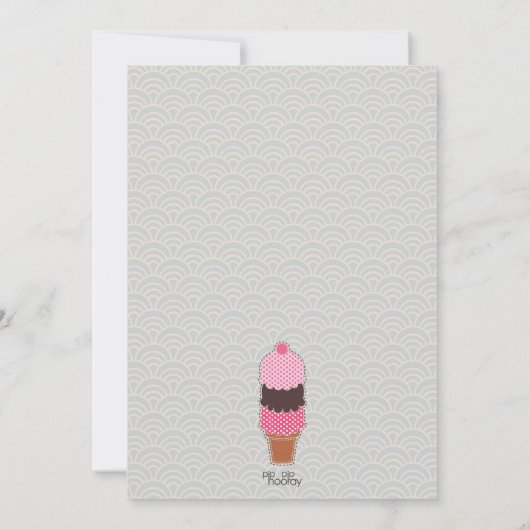 Dames en heren Ice Cream Cone Moderne Party Birthd Kaart (Achterkant)
