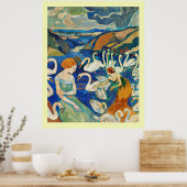 Dames en heren in de rivier poster (Keuken)