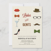 Dames en Heren Koppels Bruisparty Kaart (Voorkant)