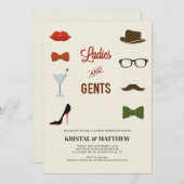 Dames en Heren Koppels Bruisparty Kaart (Voorkant / Achterkant)