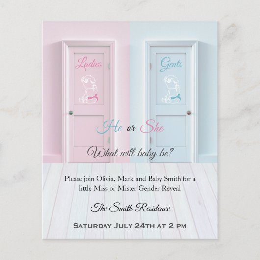 Dames en heren, naar het toilet roze blauw geslach (Voorkant)