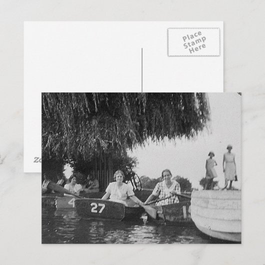 Dames en heren, oud zwart-wit Afbeelding - Briefka Briefkaart (Voorkant / Achterkant)