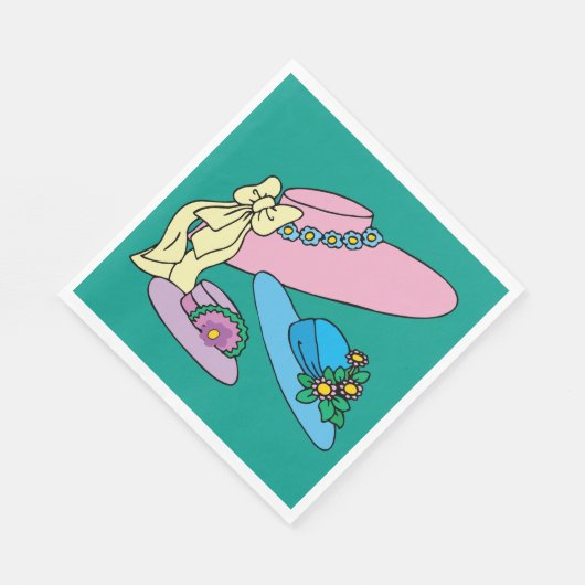 Dames en heren Pasen Petten op luidop Servet (Hoek)