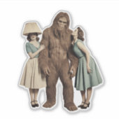 dames en Sasquatch Sticker (Voorkant)