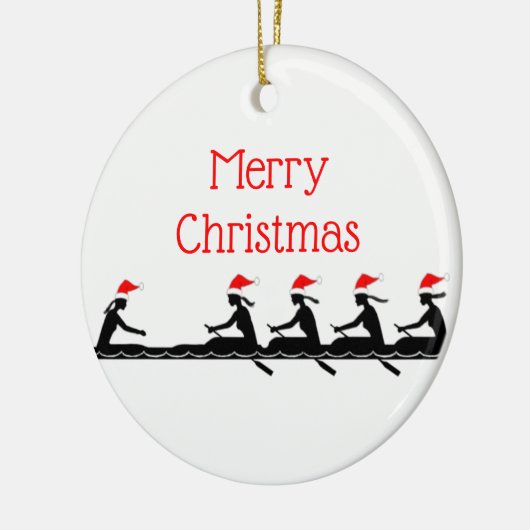 Dames en vrouwen: Sinterhat Rowing Rowers Bemannin Keramisch Ornament (Links)