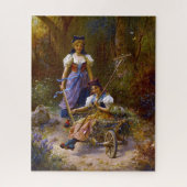 dames- en wielschuur in het bos legpuzzel (Verticaal)