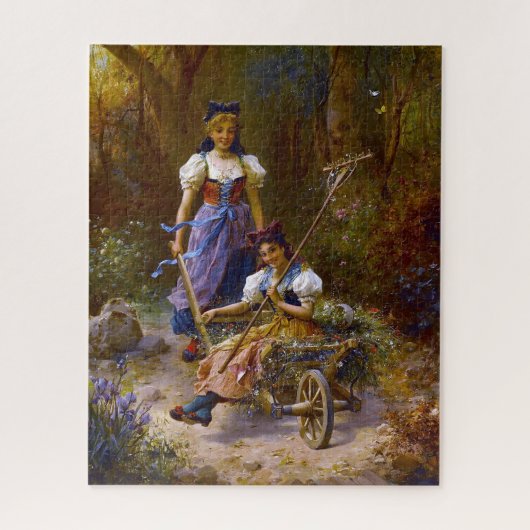 dames- en wielschuur in het bos legpuzzel (Verticaal)