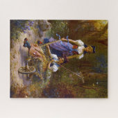 dames- en wielschuur in het bos legpuzzel (Horizontaal)