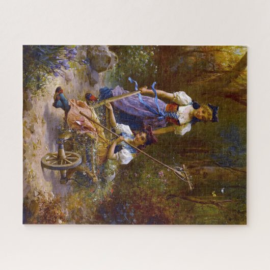 dames- en wielschuur in het bos legpuzzel (Horizontaal)