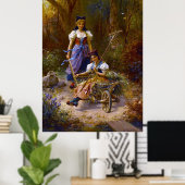 dames- en wielschuur in het bos poster (Thuiskantoor)