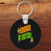 Dames Energie In Actie Leuke Tropische Actieve Lev Sleutelhanger (Voorkant)