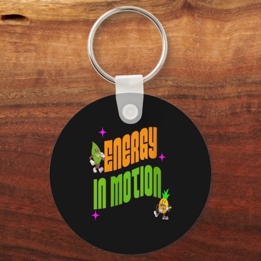 Dames Energie In Actie Leuke Tropische Actieve Lev Sleutelhanger (Voorkant)