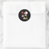 Dames Engelse Bulldog Kerstman slee vliegend grapp Ronde Sticker (Tas)