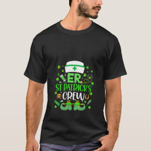 Dames ER-verpleegster St Patrick's Day Crew Eerste T-shirt