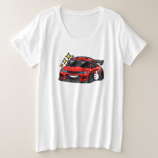 Dames extra grote grappige auto T-shirt