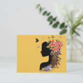 Dames Fantasy Mode Briefkaart (Staand voorkant)