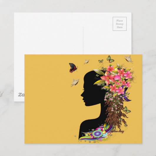 Dames Fantasy Mode Briefkaart (Voorkant / Achterkant)
