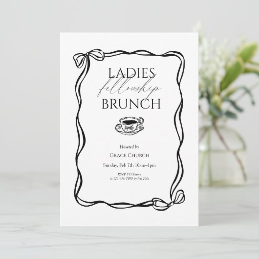 Dames Fellowship Brunch Kerk Evenement Kaart (Staand voorkant)